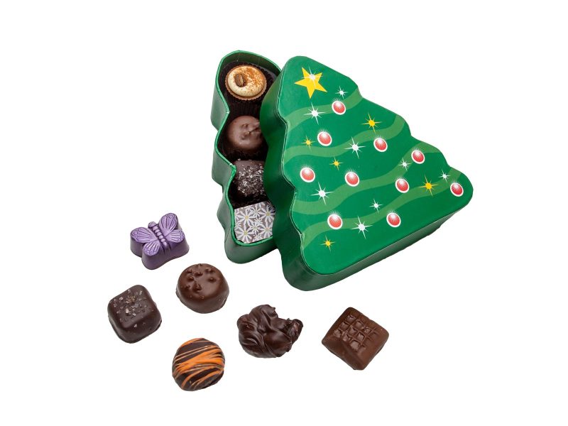 10 Piece Assorted Chocolate Christmas Tree Box