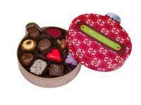 Christmas ornament design gift box with 10 chocolates and truffles