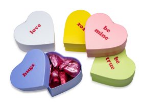 Mini Conversation Hearts Solid Chocolate, 12 pc.