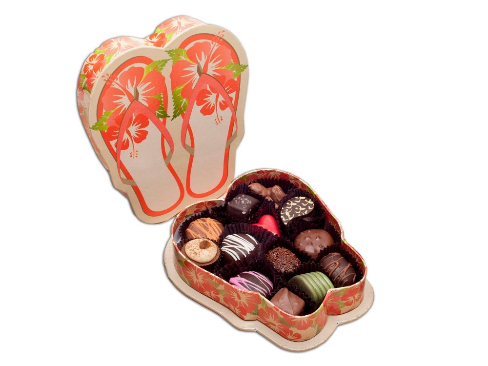 Hawaiian Flip Flop Assorted Chocolates Gift Box, 12 pc.