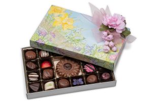 Deluxe Assorted Chocolates, 21&nbsp;pc Floral Gift Box