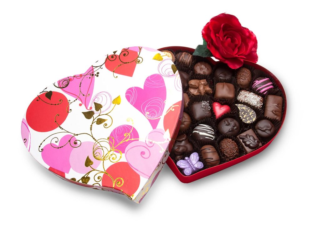 Heart Box, Pink and Red Swirl, 28 pc.