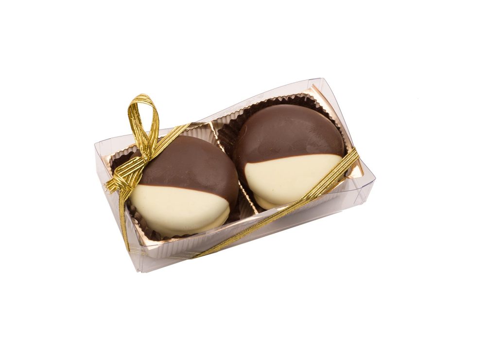 Dark & White Chocolate Dipped Double Stuf Oreos®, Schmid’s Gold Gift Box