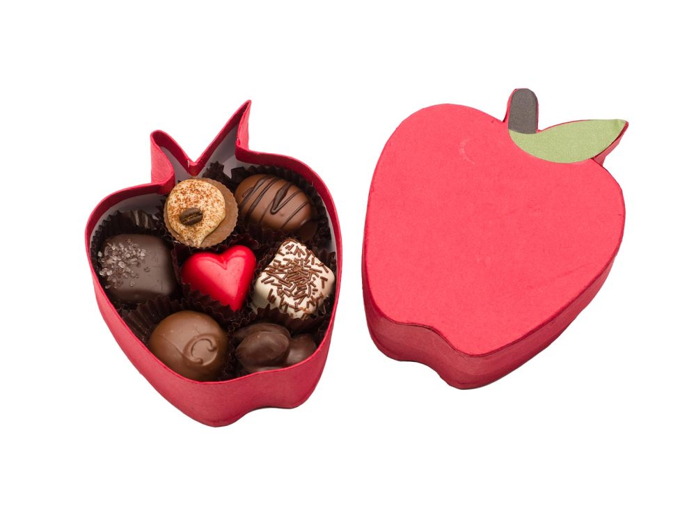 Teacher Appreciation Assorted Chocolates Apple Gift Box, 7 pc.