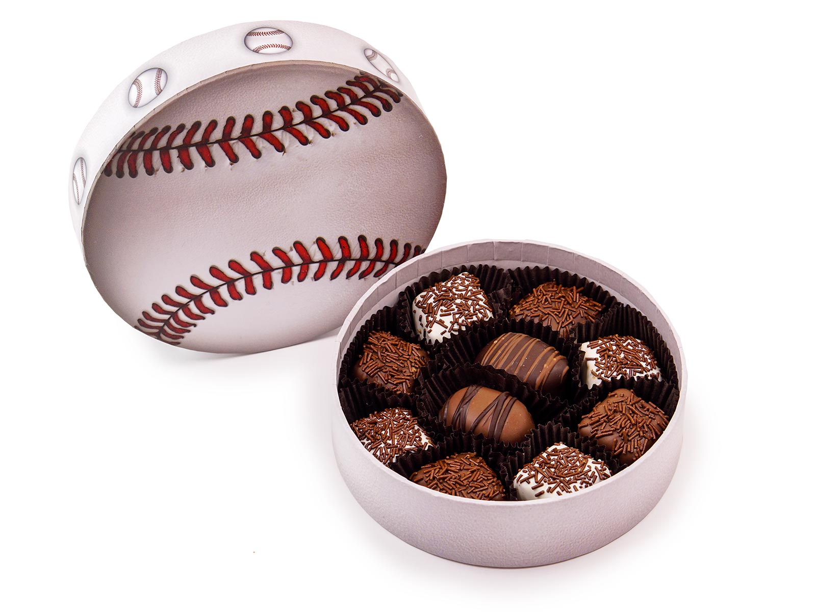 9 Piece Chocolate Baseball Box Schmid's of San Clemente