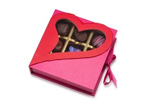 Heart Cut Out Box, Assorted Chocolates, 9 pc.