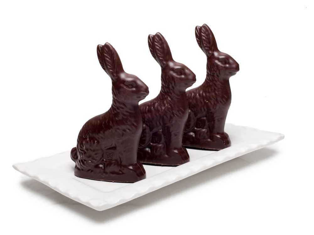 Solid Chocolate Easter Bunnies<br>Three Sizes, Sm, Med, Lg<br>Milk Dark or White Chocolate, 1 pc - Image 2