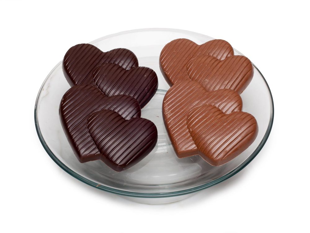 Solid Double Hearts in Milk or Dark